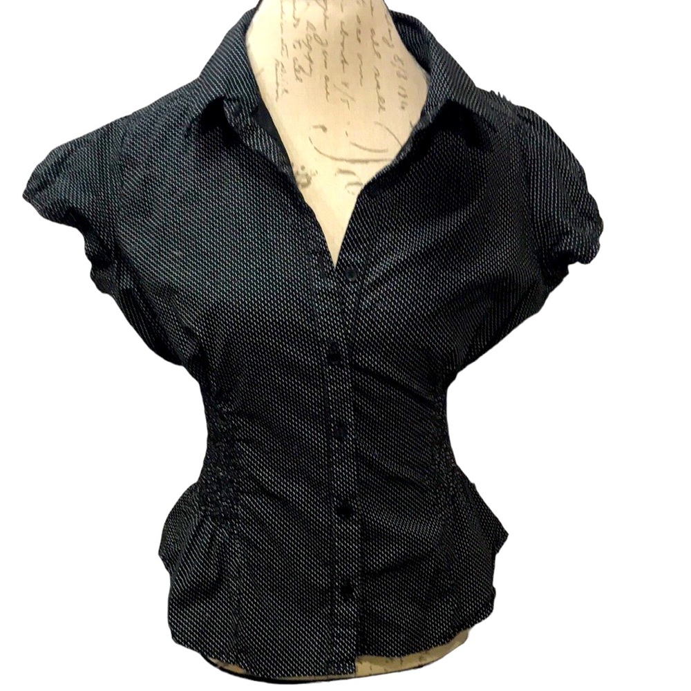Most Black, White Polka Dot Blouse Size XL